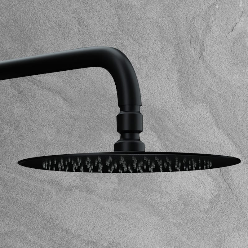 Topcraft 12" Rainfall Wall Mounted Showerhead with Single-handle - 12*12 - Matte Black