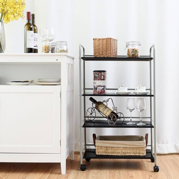 US 4Tiers Slide Rolling kitchen Cart Trolley Rack Holder Storage Shelf Organiser US 4Tiers Slide Rolling kitchen Cart Trolley Rack Holder Storage Shelf Organiser