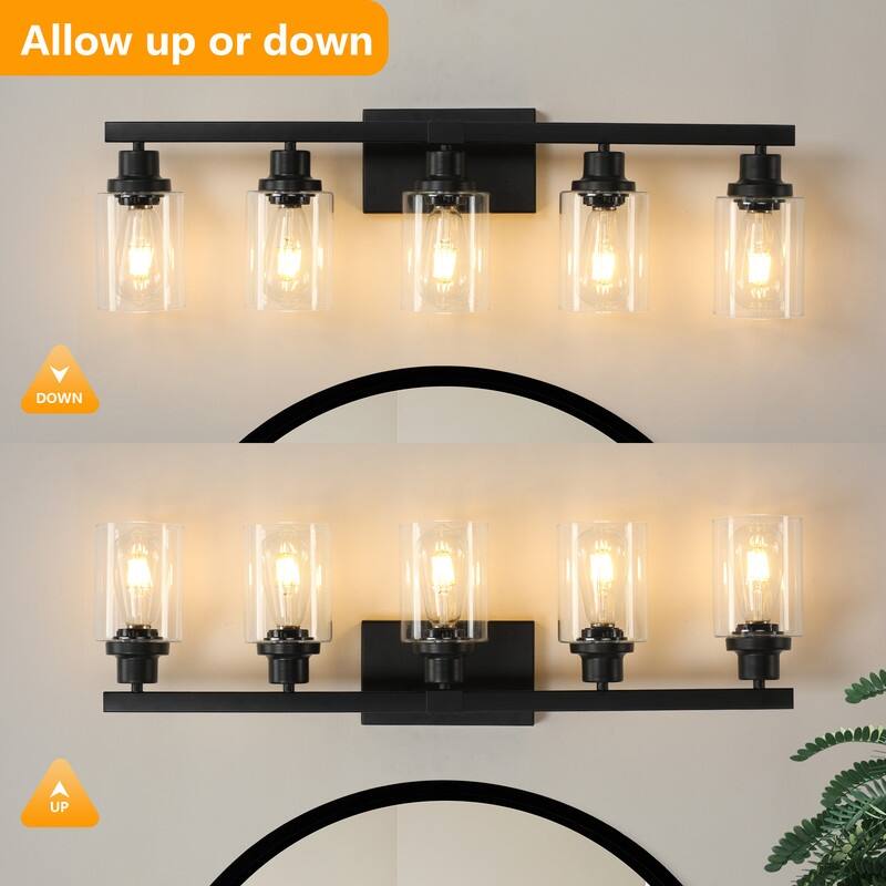 Bathroom Vanity Light With Clear Glass Shades For Vanity Mirror, Bathroom, Or Hallway