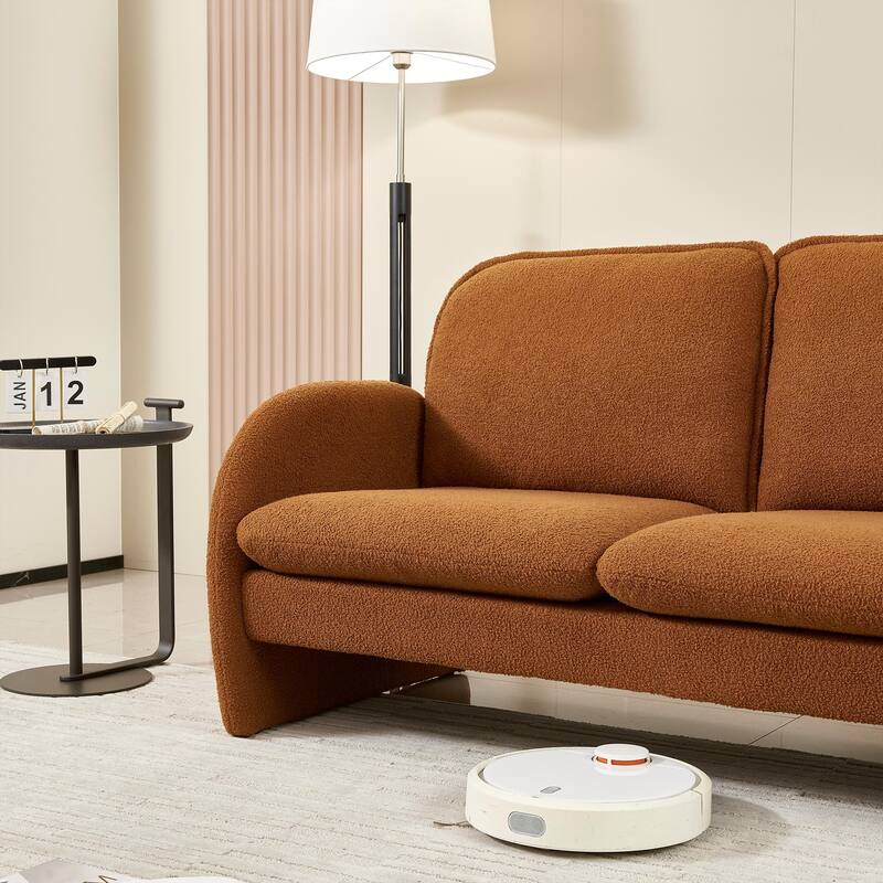 Simple Fabric Upholstered Loveseat Sofa Couch, Small Loveseat Sofa for Apartment, Dressing Room Decorative Sofa