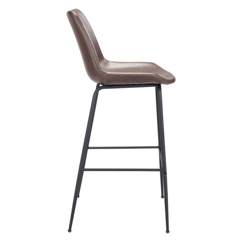31" Modern Non-Swivel Velvet Bar Chair with Steel Frame and Low Back Bucket Seat Footrest - 20.9”W x 22.2”D x 43.1”H