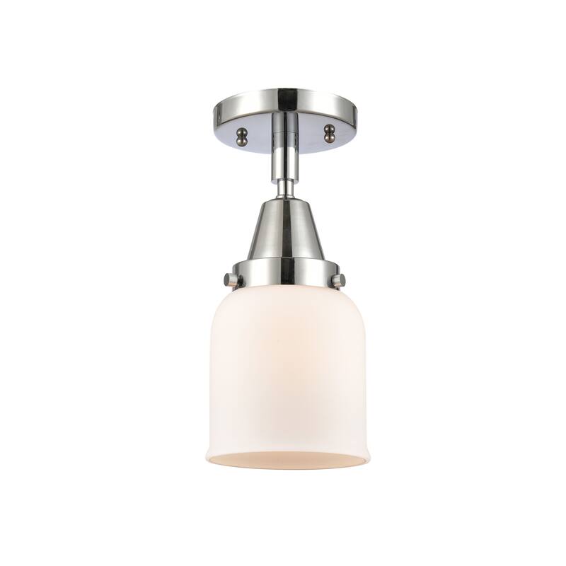 Innovations Lighting Caden Bell - 1 Light 5" Flush Mount - Polished Chrome/Matte White