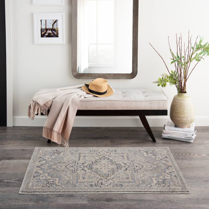 Moroccan Celebration Persian Area Rug - 2'2" x 3'9" - Silver - Rectangle