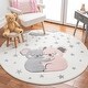 preview thumbnail 1 of 46, SAFAVIEH Carousel Kids Melda Koala Hug Rug 5'3" Round - Ivory/Pink