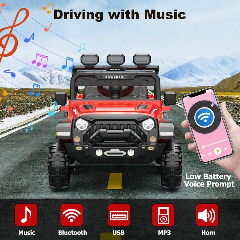 Ride on Car with 6 EVA Wheels&4WD, 24V Battery Powered Electric Car for Ages 3-6 Kids