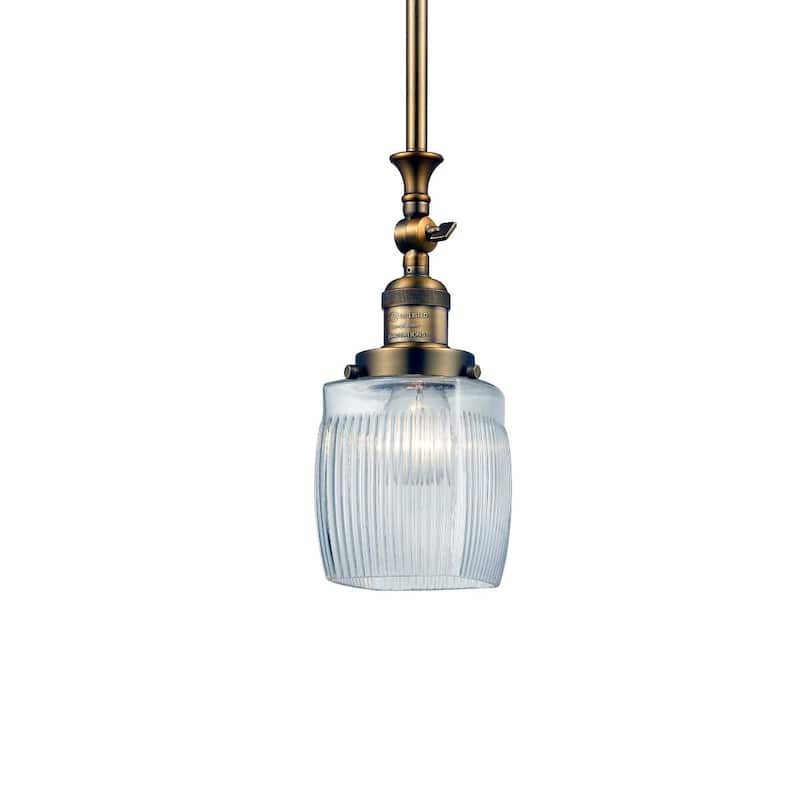 Innovations Lighting Colton Single Light 6" Wide Mini Pendant - Brushed Brass / Thick Clear Halophane