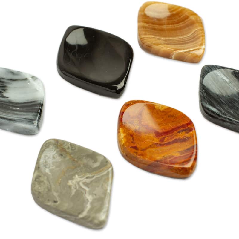 Novica Handmade Elegance Amulet Stress-Relieving Stones (Pair)