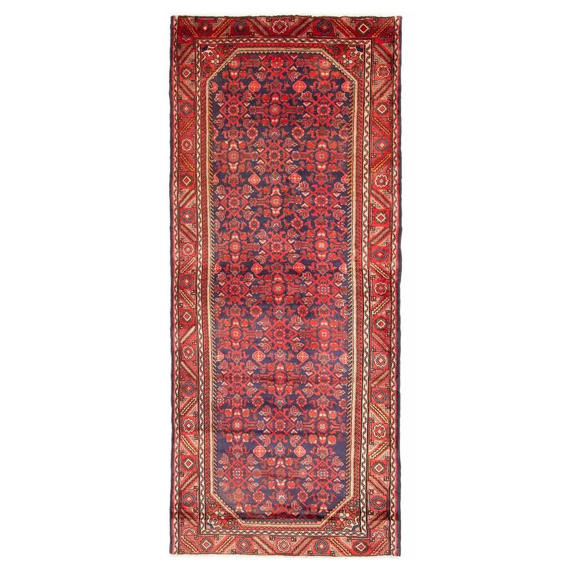 ECARPETGALLERY Hand-knotted Andelz Navy Wool Rug - 3'8 x 9'5 - Dark Navy - 3'8 x 9'5
