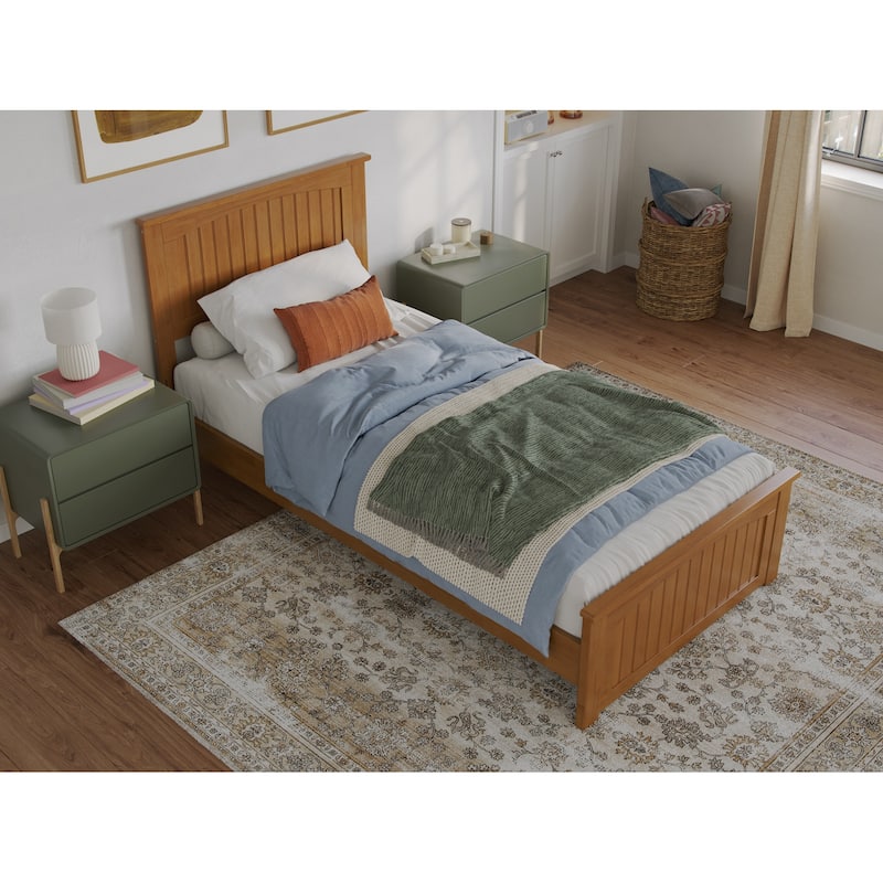 Naples Solid Wood Low Profile Platform Bed with Matching Footboard