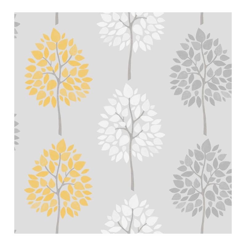 Fine Decor Alder Grey Tree Wallpaper - 20.5 x 396 x 0.025