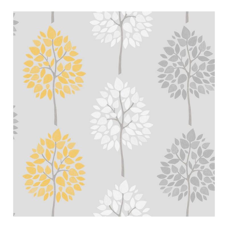 Fine Decor Alder Grey Tree Wallpaper - 20.5 x 396 x 0.025