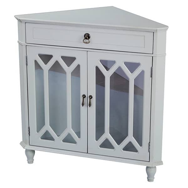 Shop 1 Drawer 2 Door Corner Cabinet W Hexagonal Glass Inserts