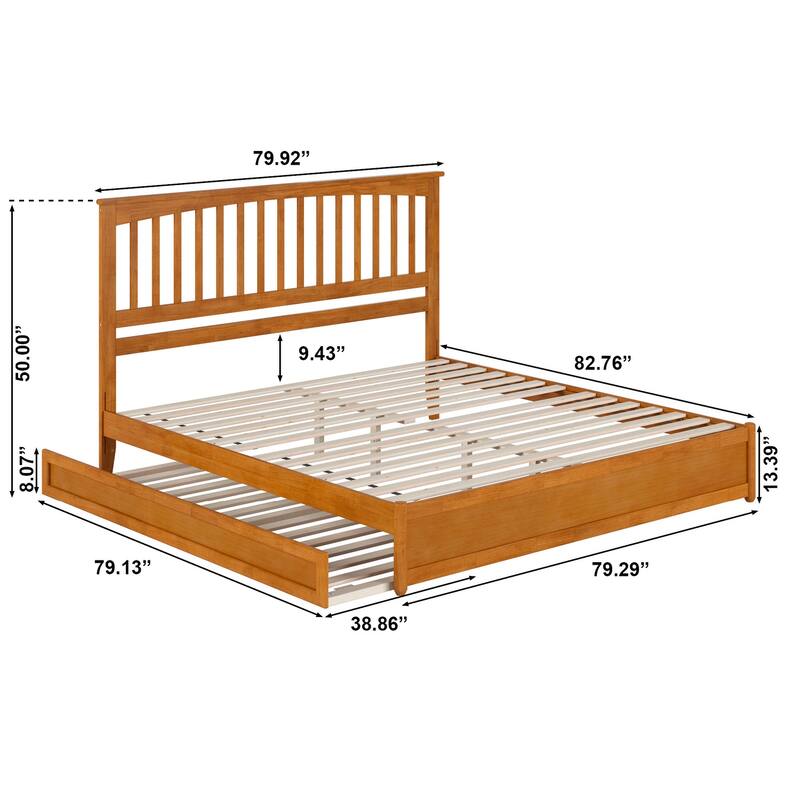 Everett Platform Bed with Panel Footboard and Twin XL Trundle