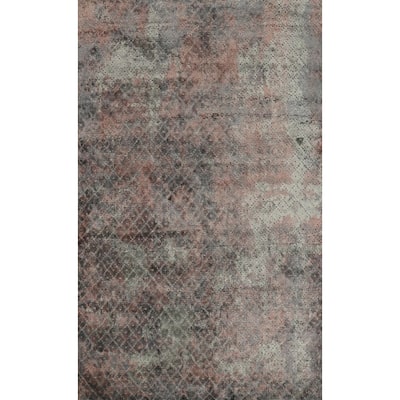 Hand Knotted Oriental Viscose Silk Carpet Modern Abstract Multi-Colored Abstract Area Rug - 8' 0'' X 5' 7''