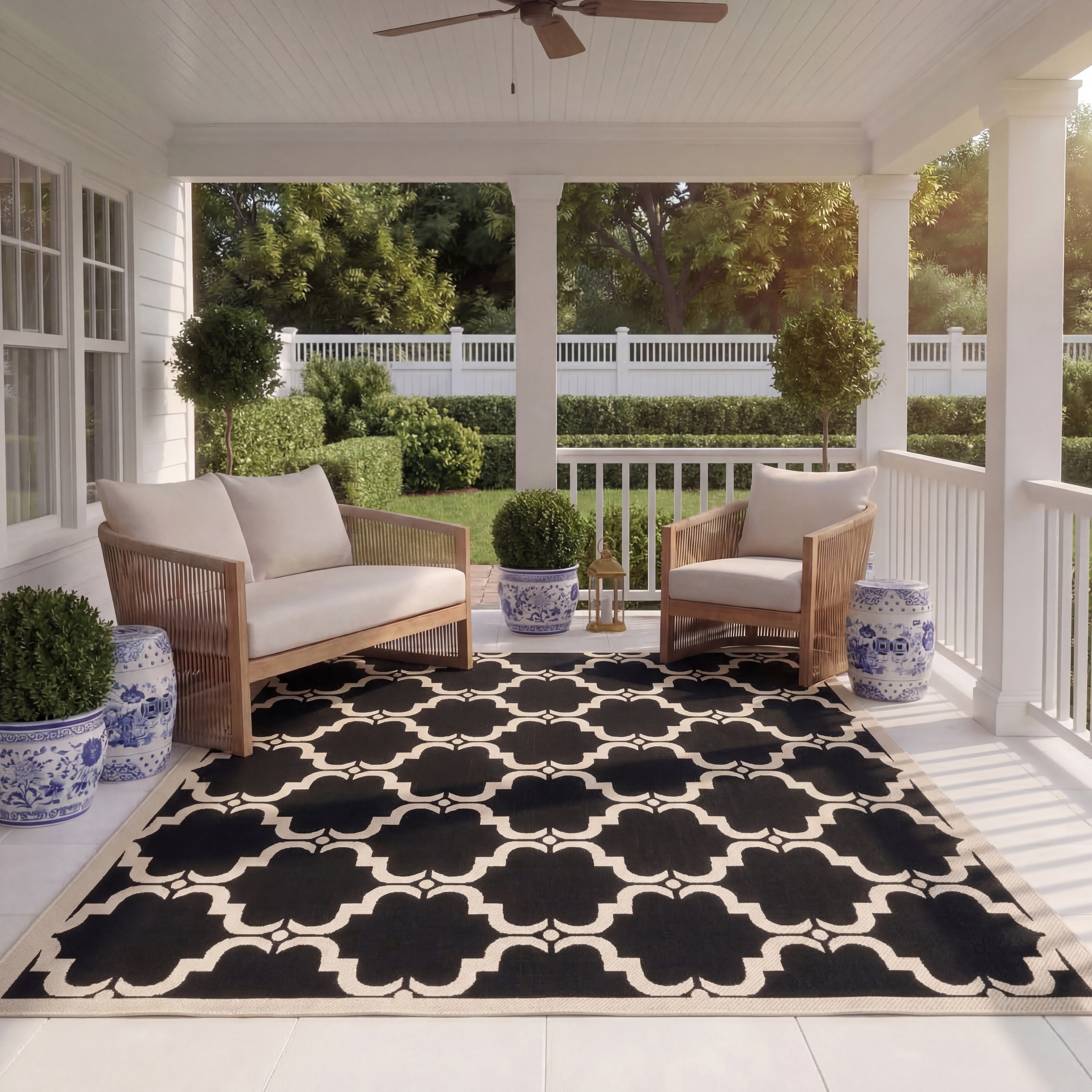SAFAVIEH Courtyard Rozina Indoor/ Outdoor Waterproof Patio Backyard Rug
