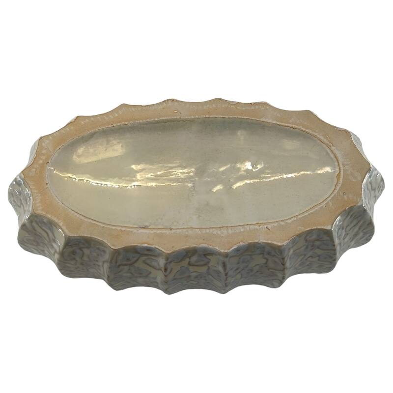 Ceramic Decorative Bowl with Glossy Glazed Finish Modern Accent