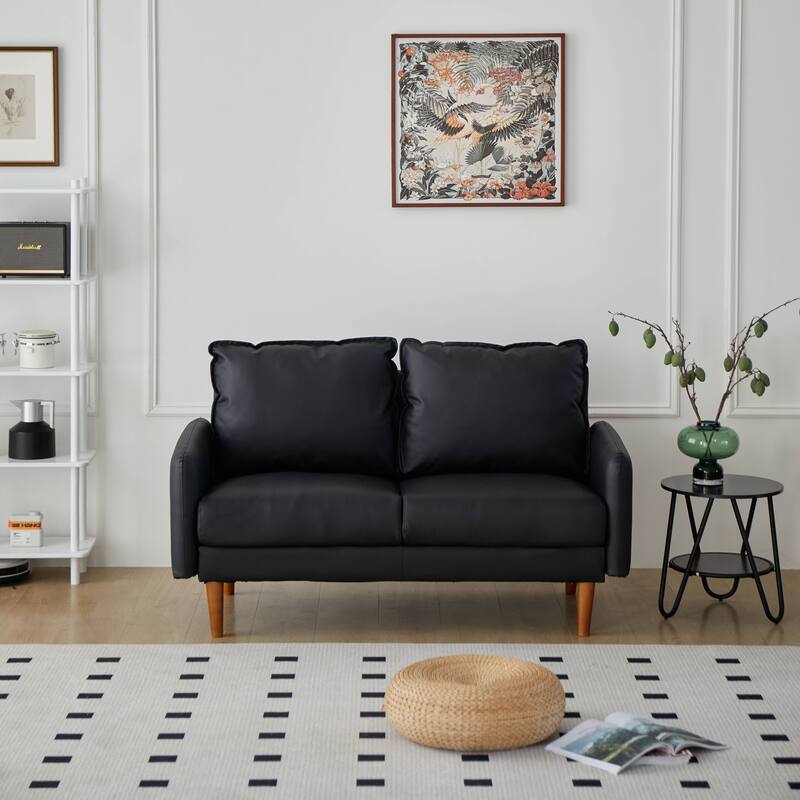 Faux leather 58'' Square Arm Loveseat