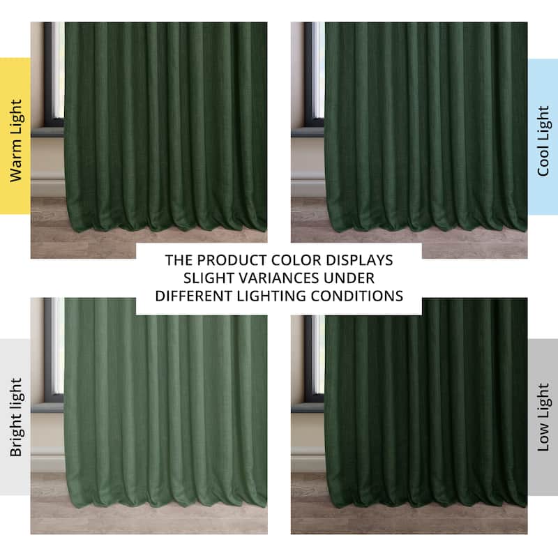 Exclusive Fabrics Faux Linen Extra Wide Room Darkening Curtains Panel - Versatile Privacy Drapery for Wide Windows (1 Panel)