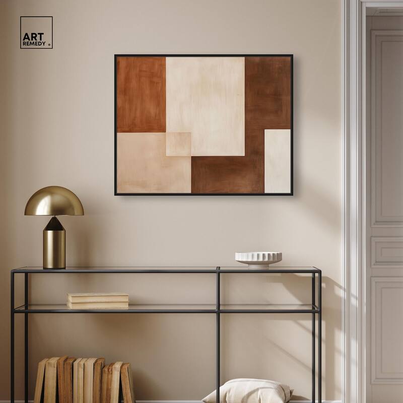 Cream and Brown Panels IV Canvas by Art Remedy