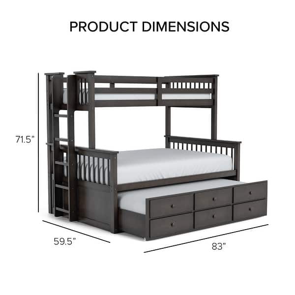 dimension image slide 1 of 2, Rola Mission Solid Wood Detachable Bunk Bed by Furniture of America