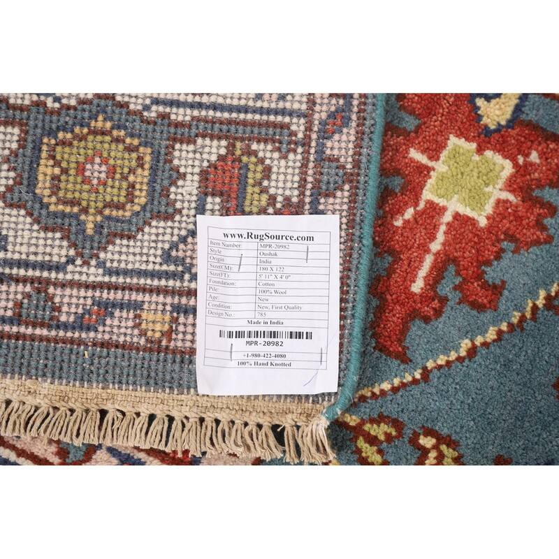 Oushak Oriental Foyer Rug Handmade Wool Carpet - 4'0"x 5'11"