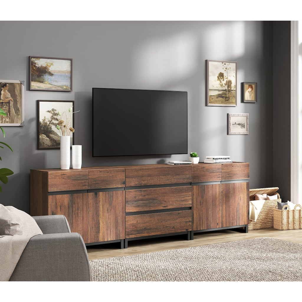 3 in 1 Modern Sideboard with Adjustable Shelves and 3 Drawers