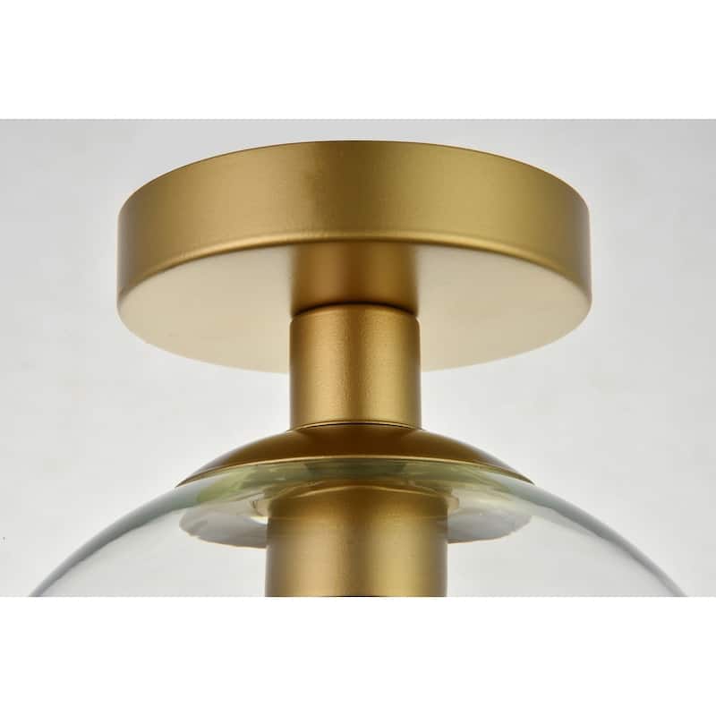 1-Light Flush Mount with 8 inch Clear Glass