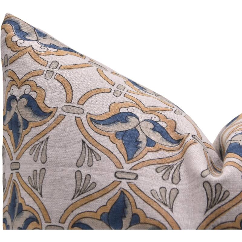 Fabdivine Linen Bohemian Block print pillow Cover