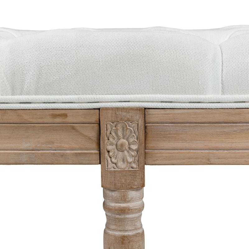 32"/64" Linen Upholstered Bedroom Bench, French End of Bed Bench