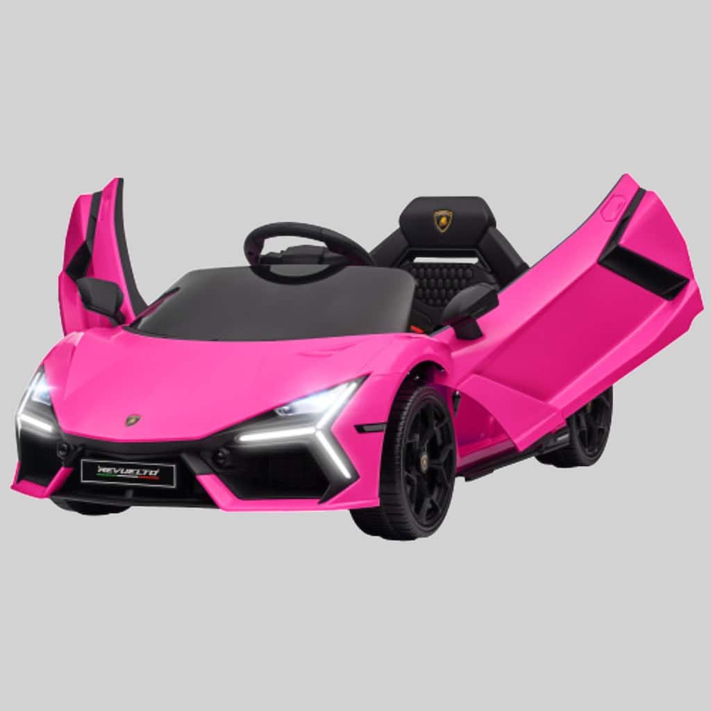 Licensed Lamborghini Revuelto 12V Electric Ride-On Car for Kids, Hydraulic Doors, Transport Wheels & Lights