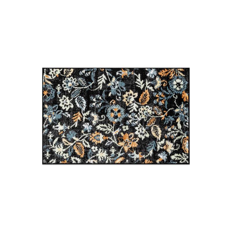 Beige Multi Vine Floral Stylish and Durable Area Rug