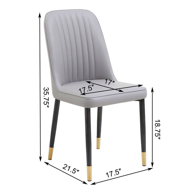 Modern Kitchen Dining Chairs with Thick Cushions, for Dining Rooms, Kitchens and Living Rooms, Set of 2, Gray