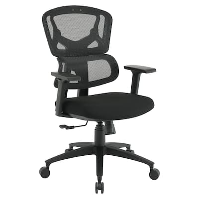 Black Mesh Managers Chair with Fabric Seat