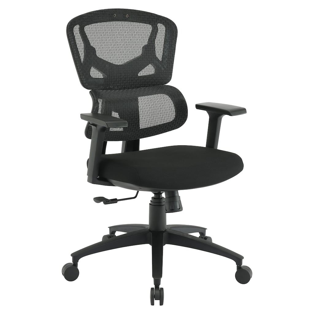 Black Mesh Managers Chair with Fabric Seat