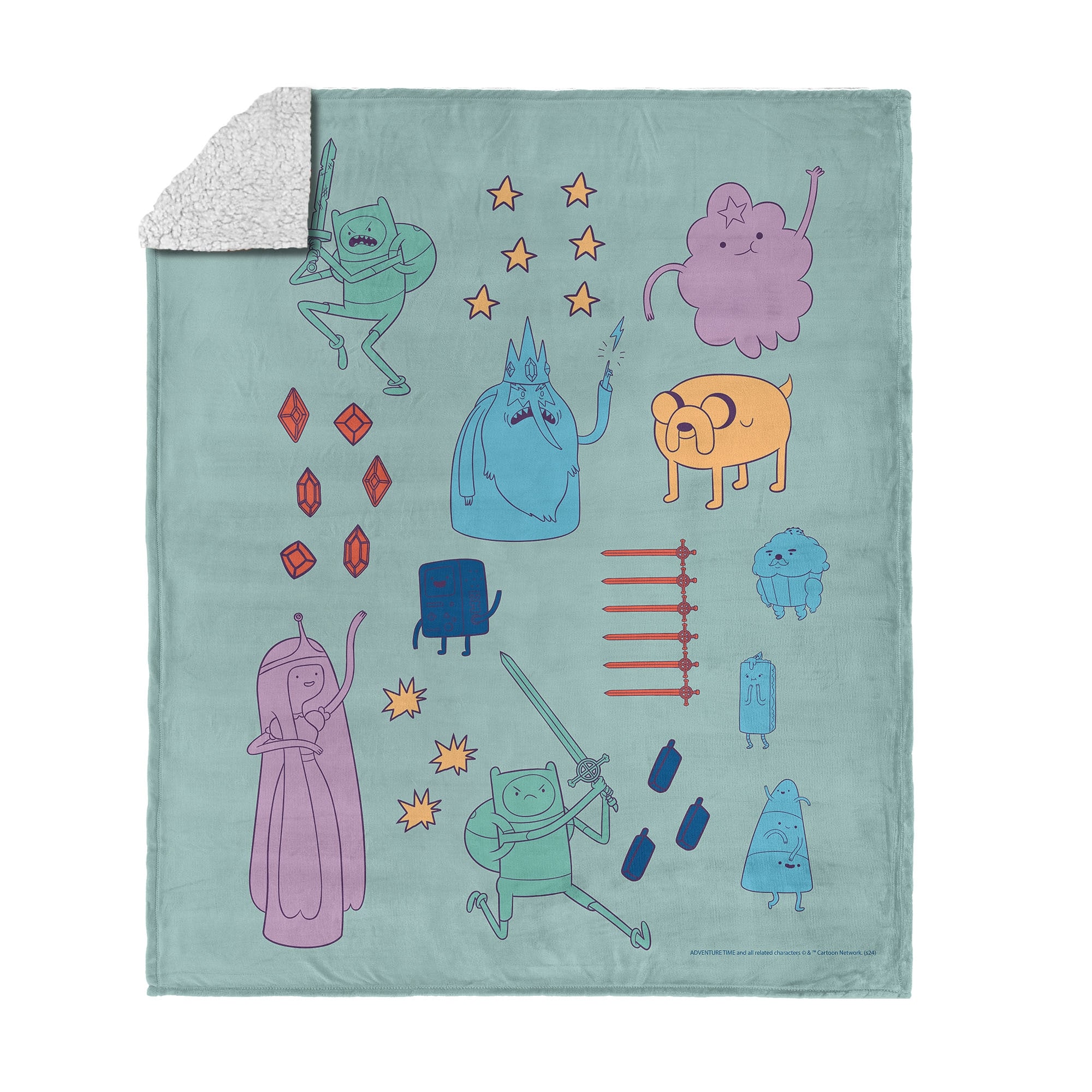 Cartoon Network Adventure Time Silk Touch Sherpa Throw Blanket