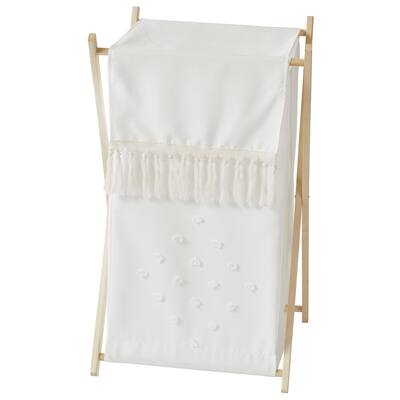 Boho Dot Laundry Hamper - Ivory Beige Cream Off White Bohemian Shabby Chic Modern Farmhouse Geometric Tufted Gender Neutral