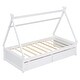 preview thumbnail 24 of 22, Twin House Platform Bed with Drawers, Pink, Modern Design