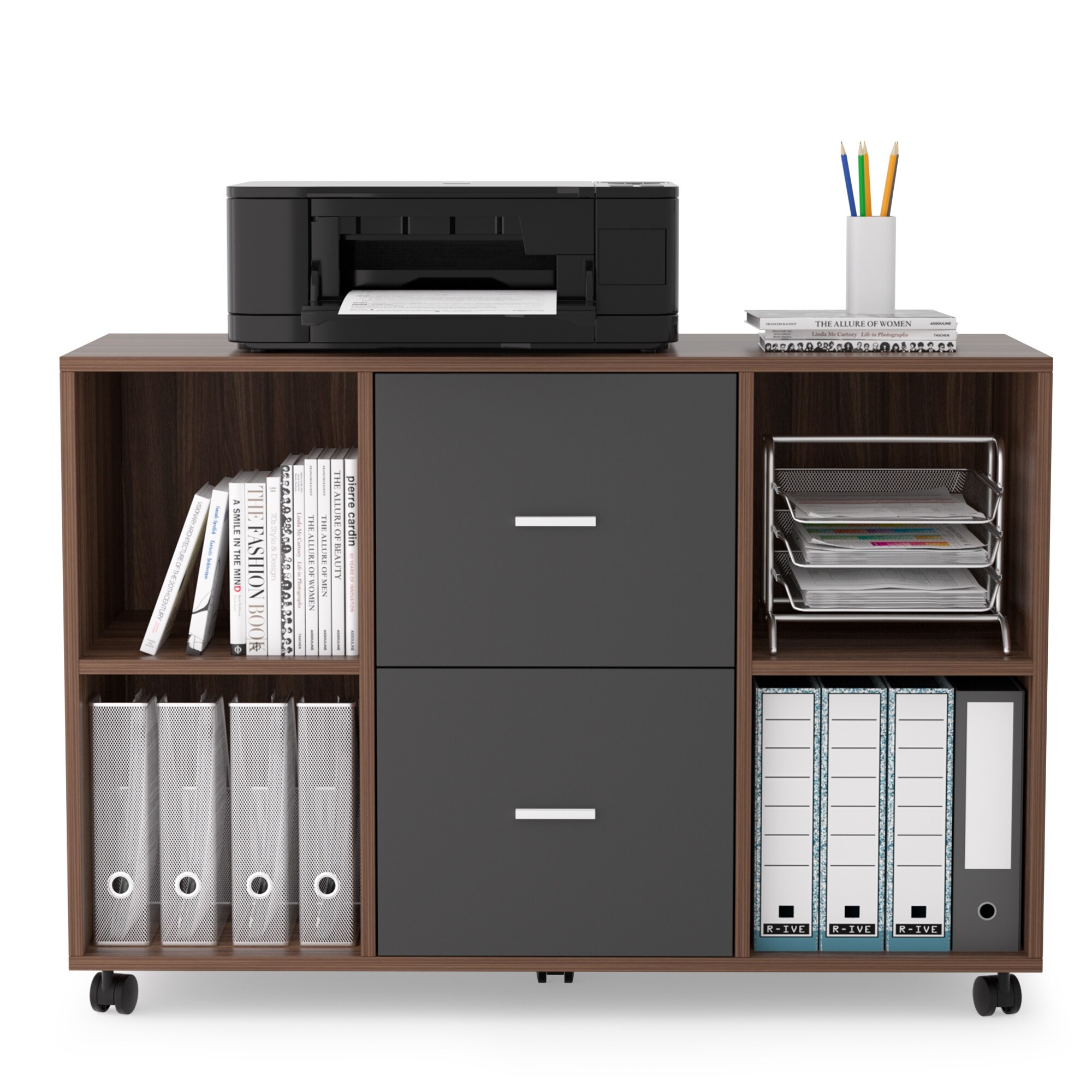 2 Drawer Lateral File Cabinet with Lock, Filing Cabinet Printer  Stand,Legal/Letter / A4 Size - Bed Bath & Beyond - 32955088