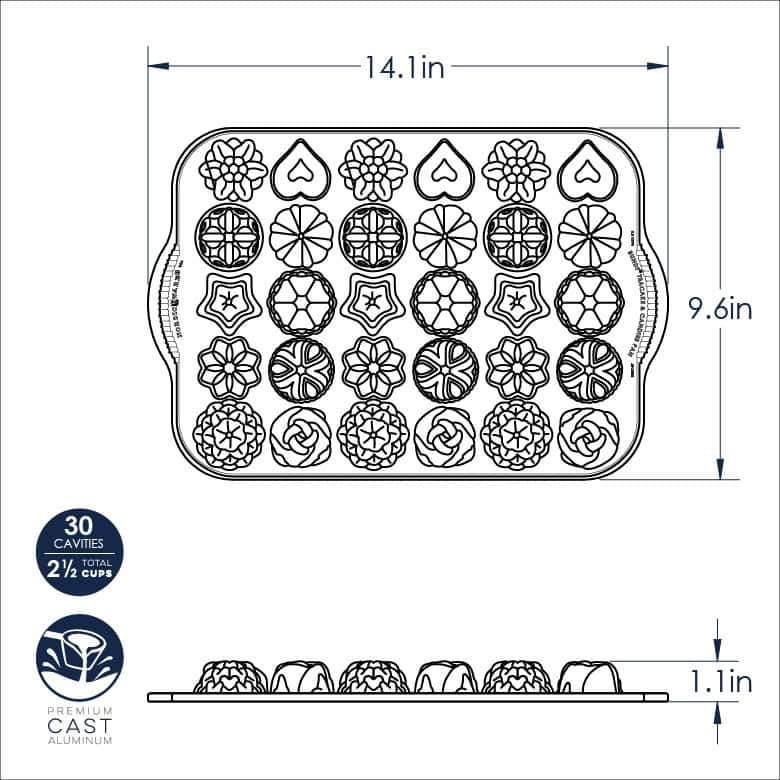 Nordic Ware Cast-Aluminum Nonstick Tea-Cake and Candy Mold