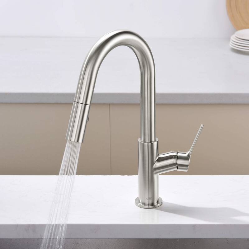 Fusion Single Handle Pull Down Kitchen & Bar Sink Faucet with Soap Dispenser