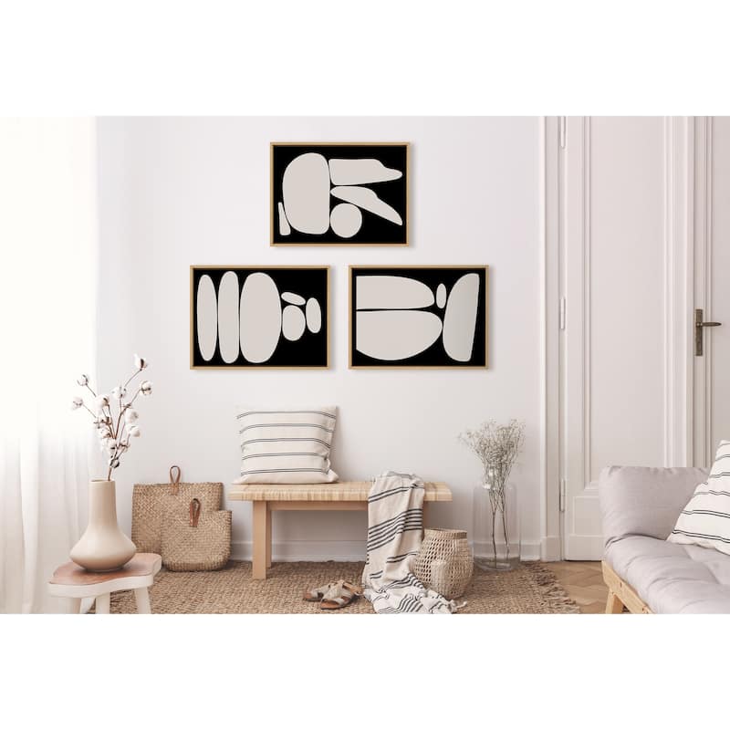 Kate and Laurel Sylvie Zen Rock Canvas by The Creative Bunch Studio