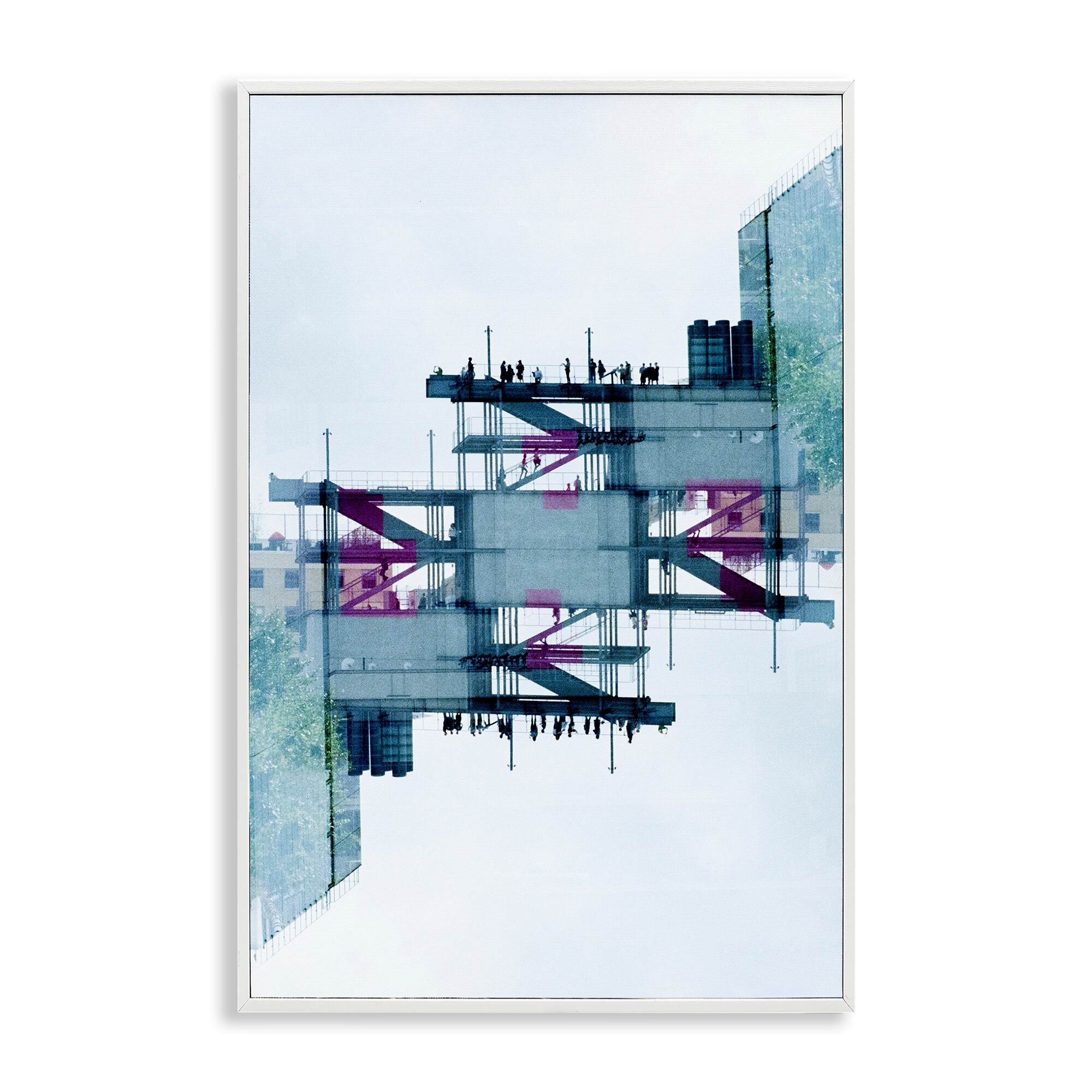 Stupell Symmetrical Industrial Structure Framed Giclee Art Design By Robin Vandenabeele