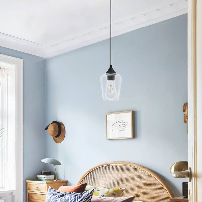 CO-Z 1-light Glass Pendant Light with Adjustable Cord