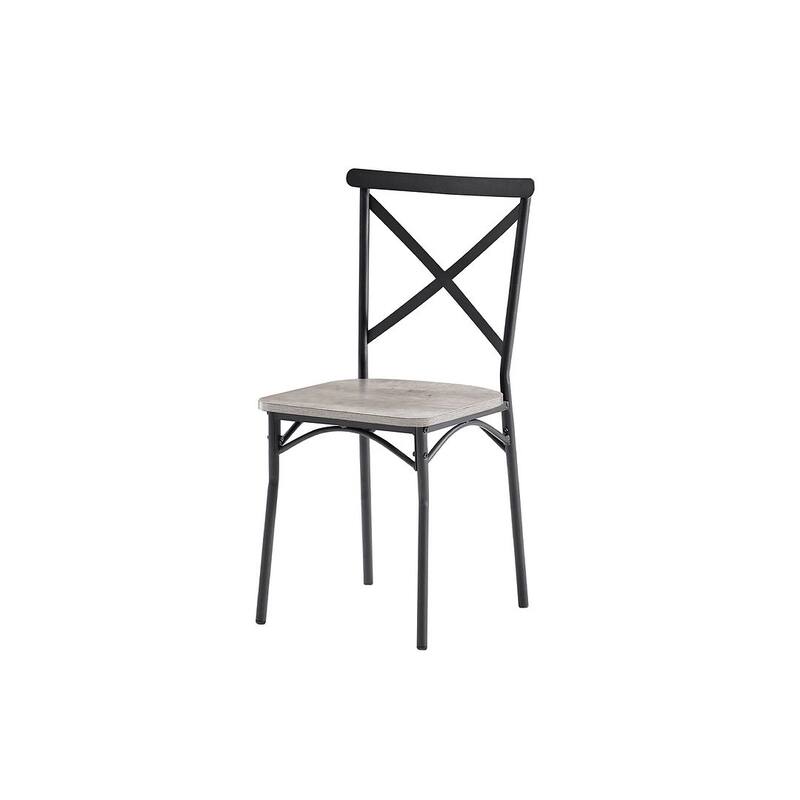 7 Piece Industrial Dining Table Set with 6 Chairs with Backrest for Kitchen