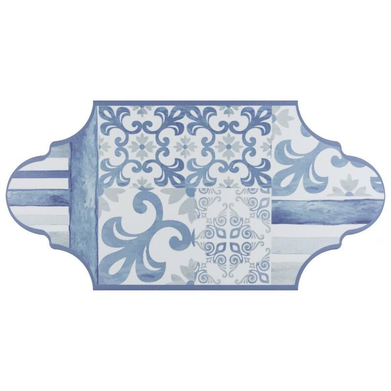 Merola Tile Royal Garden Provenzal Blue 6-1/4" x 12-3/4" Porcelain Floor and Wall Tile