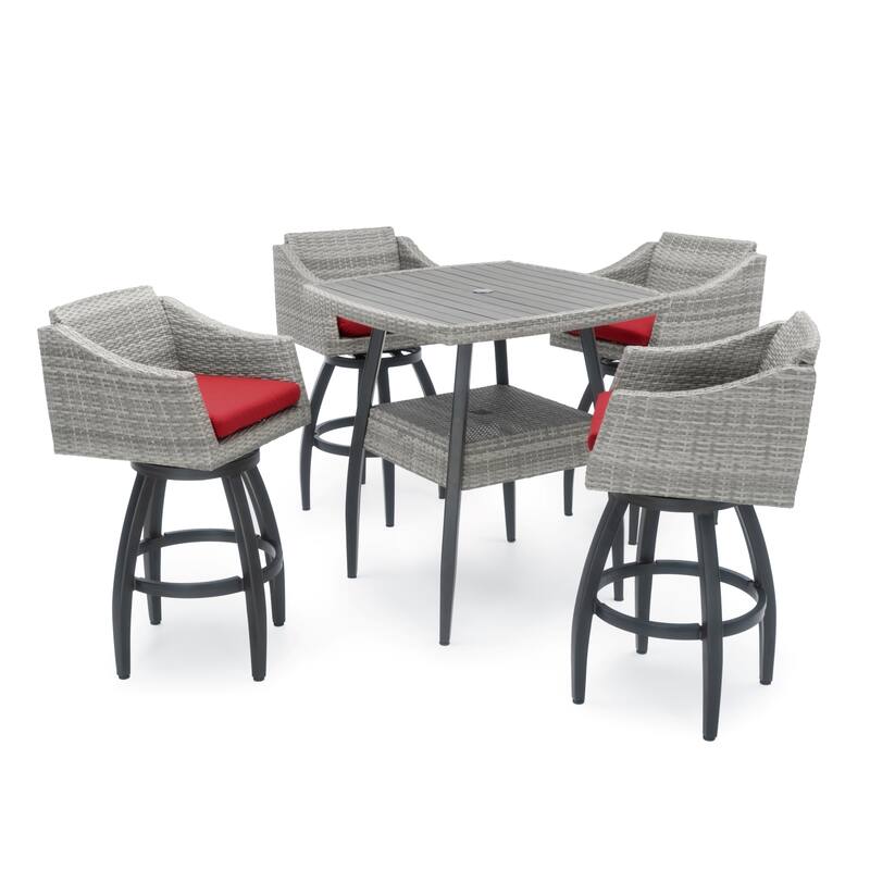 Cannes 5 Piece Sunbrella Outdoor Patio Barstool Set