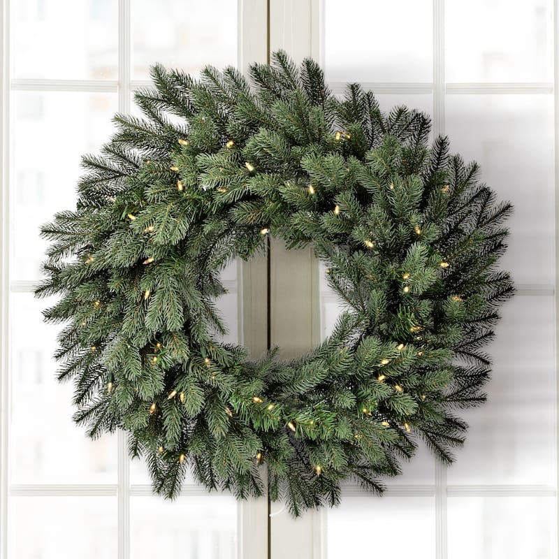 30" LED Colorado Spruce Wreath - Blue Green - 30-Inch