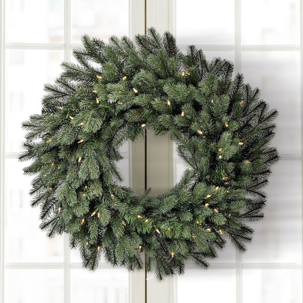 30" LED Colorado Spruce Wreath - Blue Green - 30-Inch