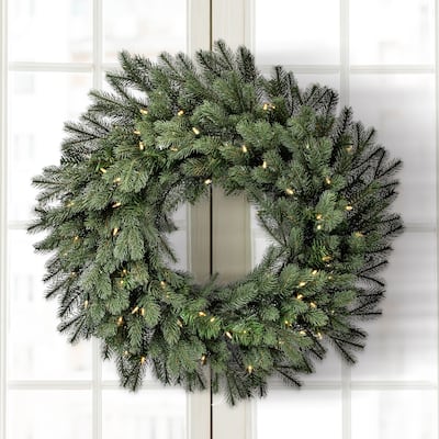 30" LED Colorado Spruce Wreath - Blue Green - 30-Inch