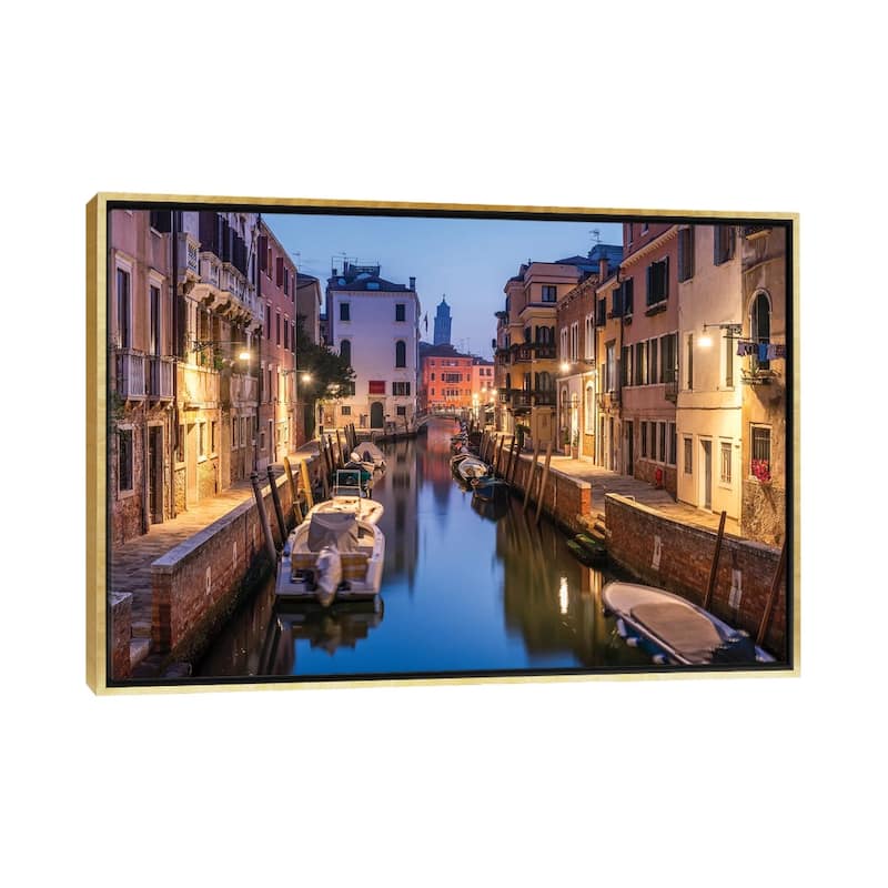 iCanvas "Romantic Canal In Venice, Italy" by Jan Becke Framed Canvas Print - Gold - 32x48
